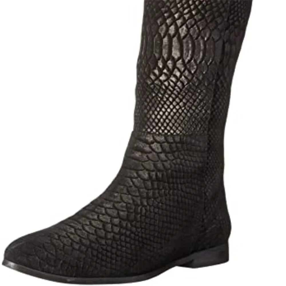 Seychelles Victory Croc Embossed Suede Leather Boots‎ Size 6